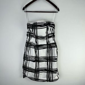 Express Design Studio Strapless Dress Striped Black and White Size 10